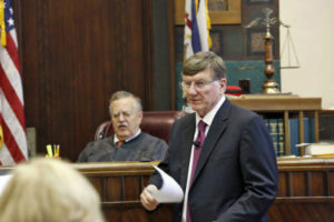 Attorney Tom Pavlinic during trial